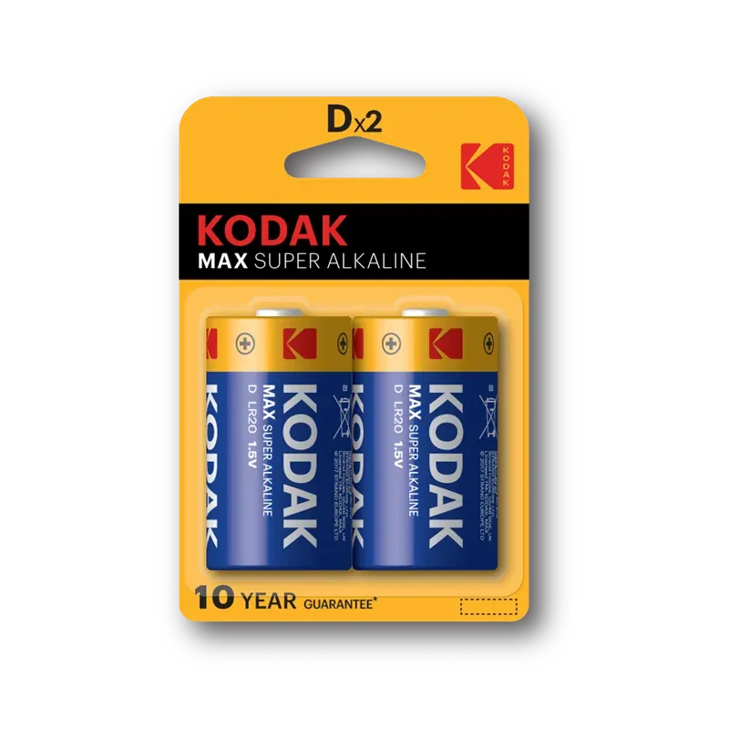 Батарейка Kodak LR20-2BL MAX SUPER Alkaline KD-2 (1шт) — фото
