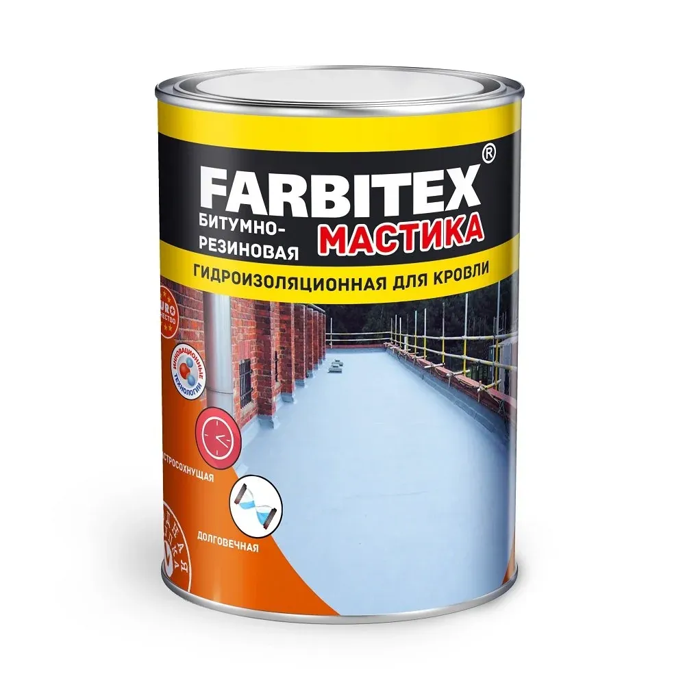 Мастика битумно-резиновая для кровли 2кг Farbitex — фото