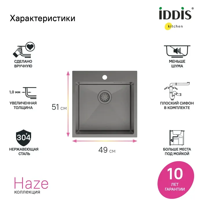 Мойка врезного монтажа HAZ49GMi77 — фото 3