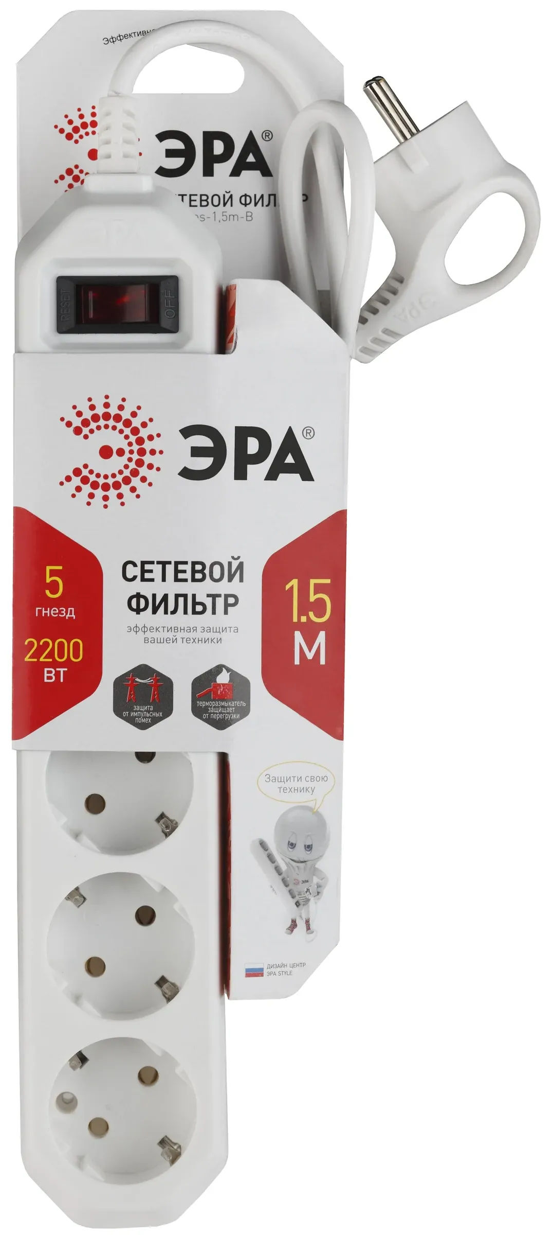 Сетевой фильтр Эра 1,5м 5гн — фото