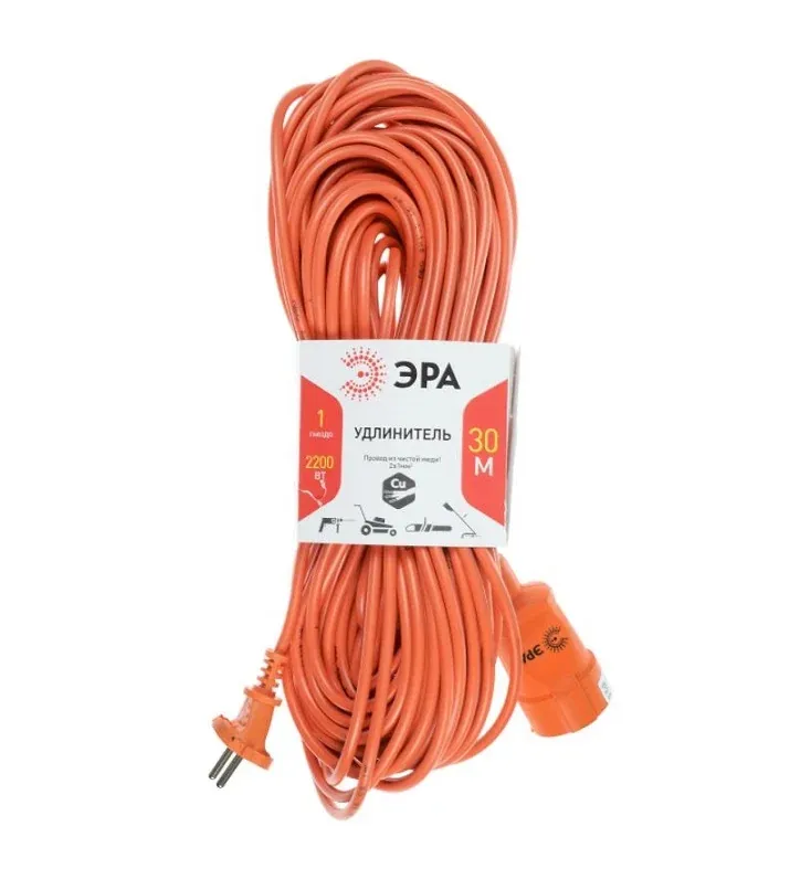 Удлинитель силовой бухта 30м ЭРА UPx-1-2*1-30m-IP44 б/з 1гн ПВС 2*1мм2 — фото
