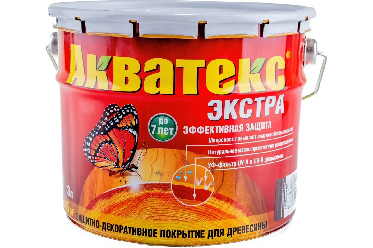 Акватекс Экстра Покрытие защитно-декоративное 0,8л Красное дерево — фото