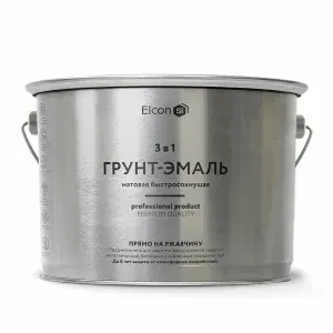 Грунт-эмаль по ржавчине 3в1 Elcon Серый матовый 2кг — фото