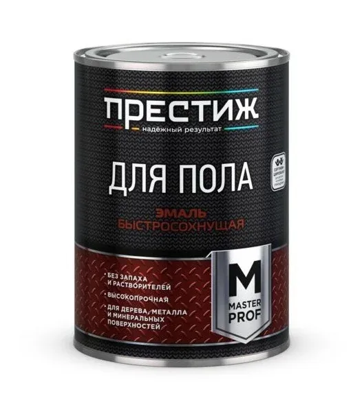 Эмаль для пола Престиж б/с акриловая Серая 0,9кг — фото
