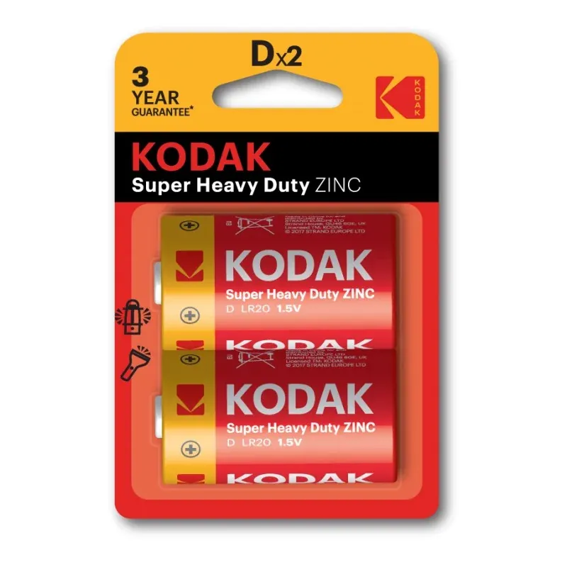 Батарейки Kodak R20-2BL SUPER HEAVY DUTY Zinc — фото
