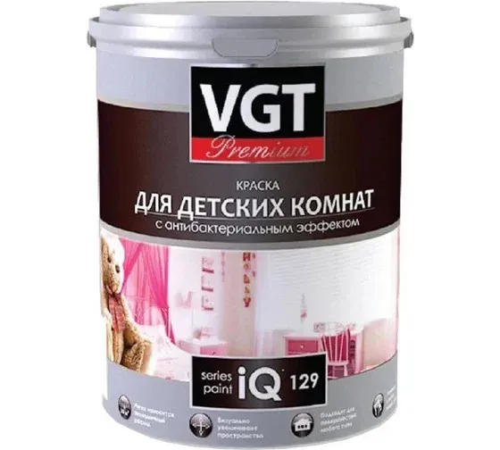 Краска для детских комнат IQ129 база А 0,8л/1,2кг ВГТ PREMIUM — фото