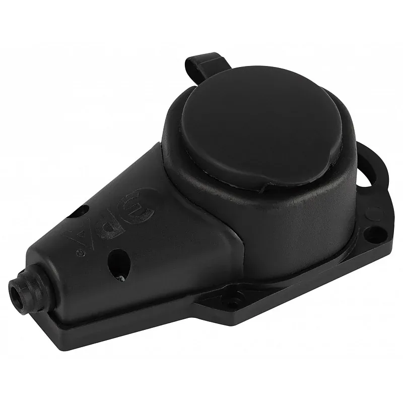 Колодка ЭРА каучуковая с заземлением 1 розетка 16A IP44 KX-1e-B-IP44 черная — фото