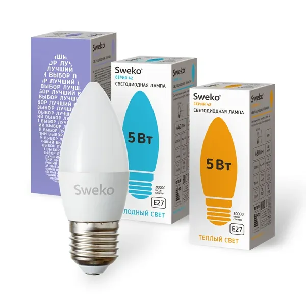 Лампа 42 серия светодиодная 42LED-C35-10W-230-3000K-E27 165-265В — фото