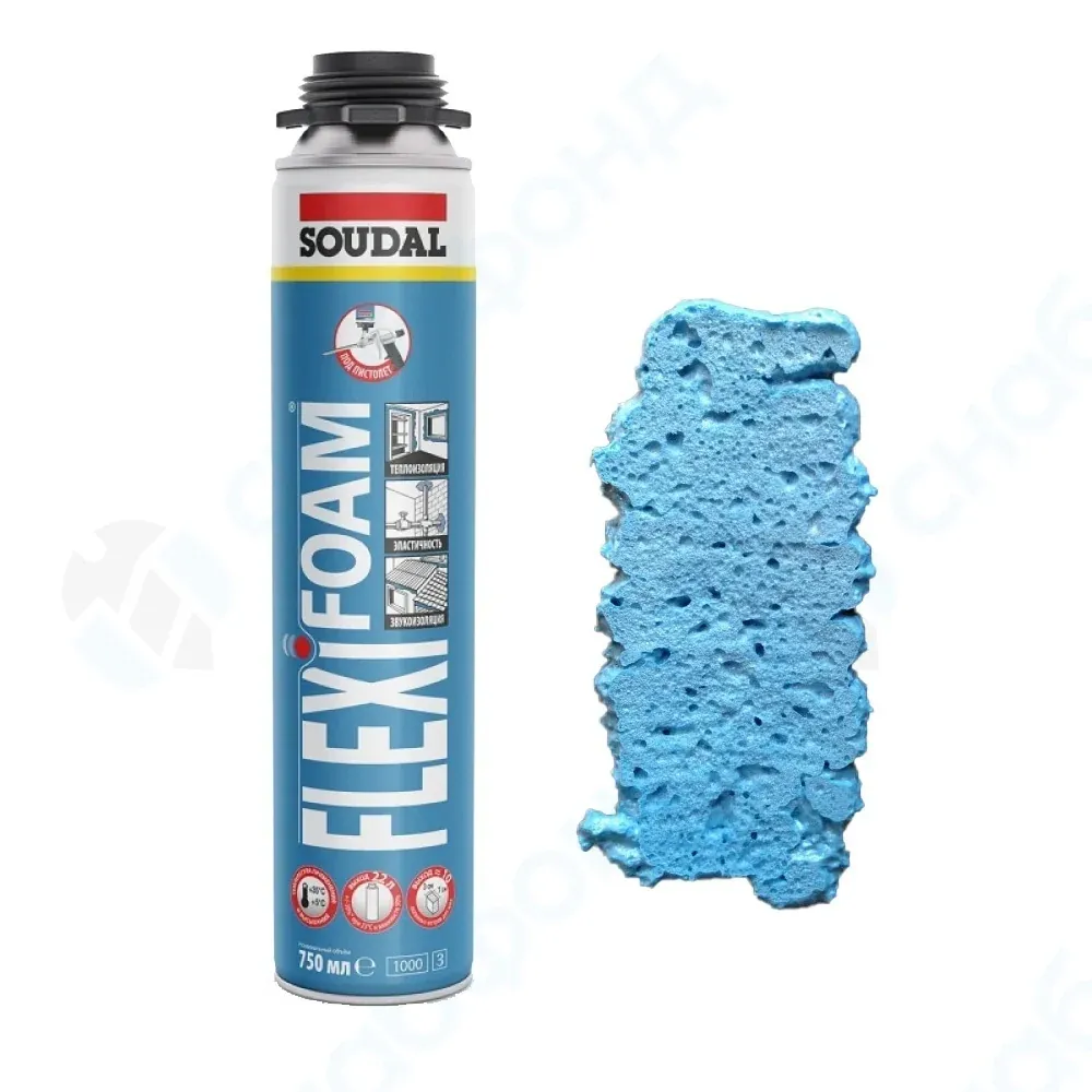 Монтажная пена эластичная профессиональная Soudal (Flexifoam), 750мл, — фото