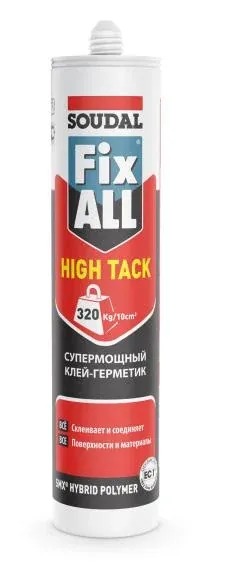 Soudal Fix All High Tack клей-герметик с экстремальной силой начального соединения 290 мл Белый — фото