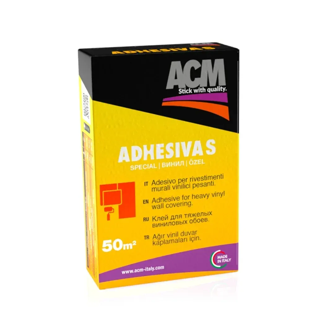 Клей ACM Adhesiva S, 50 кв.м., для всех видов виниловых обоев, тяжелых виниловых обоев — Клей обойный во Владивостоке