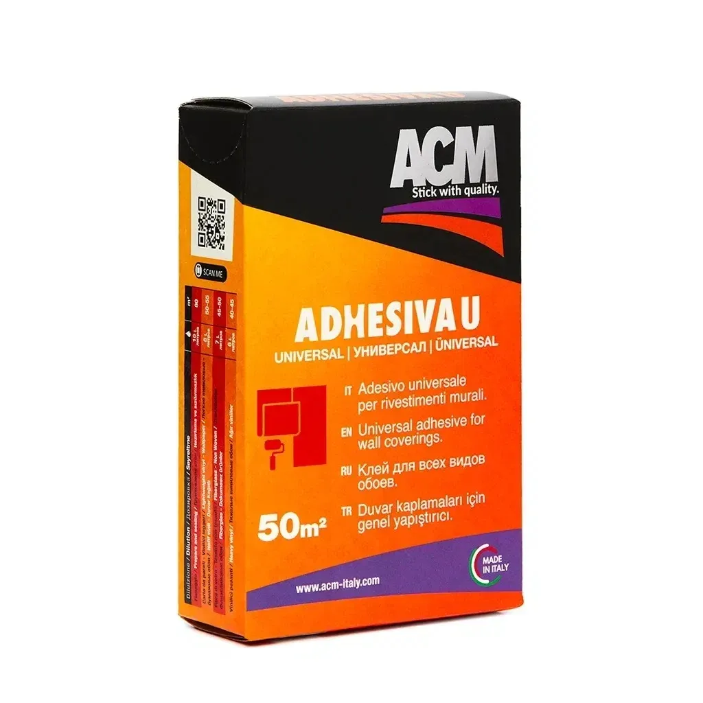 Клей ACM Adhesiva U, 50 кв.м., универсальный клей для всех типов обоев — Клей обойный во Владивостоке