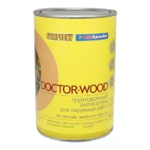 Doctor wood, грунтовочный антисептик, 0,9 литра — Антисептики и пропитки во Владивостоке