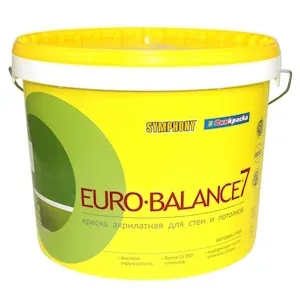 EURO-balance 7, акрилатная, матовая, интерьерная краска (База А), 9 литров — Краски интерьерные во Владивостоке