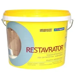 RESTAVRATOR, глянцевый, водоразбавляемый лак-антисептик, 2,7 литра — Лаки водные во Владивостоке